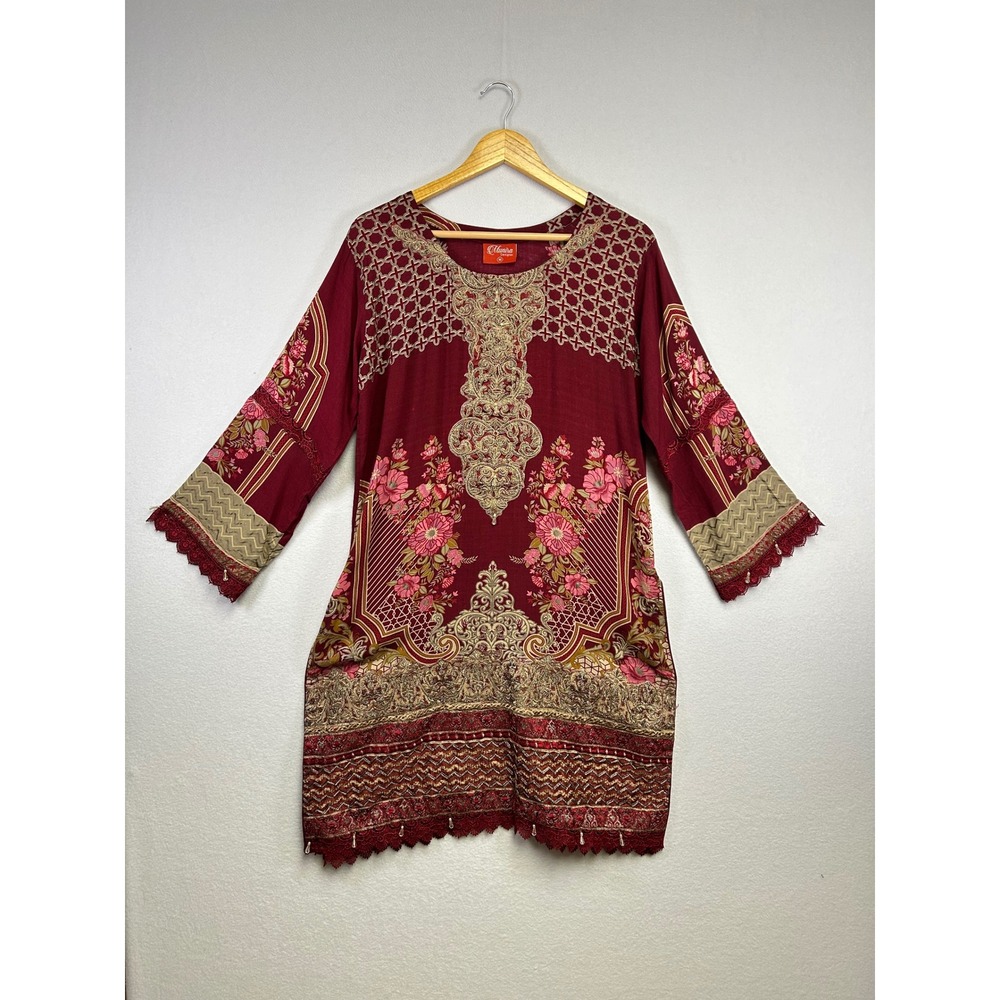 Munira Designer Women's Medium Embroidered Floral Kurti Tunic‎ Top